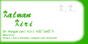 kalman kiri business card